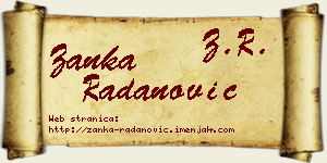 Žanka Radanović vizit kartica